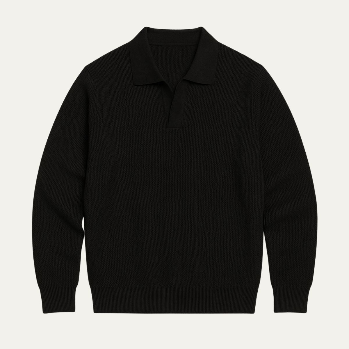 Men's Knitted Polo Sweater Long Sleeve Open Collar