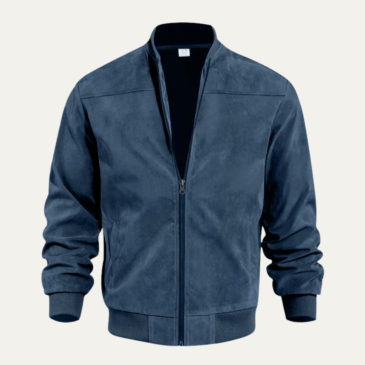 Men's Suede Bomber Jacket Vintage Casual