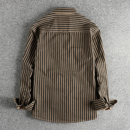 Men's Striped Button Up Shirt Casual Retro Style