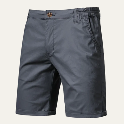 Men's Cotton Summer Shorts Flat Front Beige