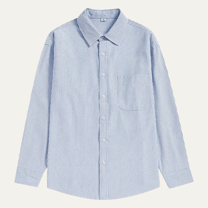Men's Striped Shirt Classic Collar Cotton - VibreMode