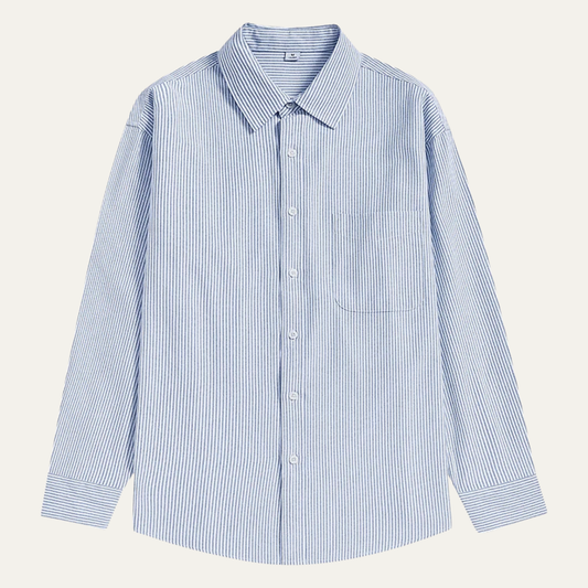 Men's Striped Shirt Classic Collar Cotton - VibreMode