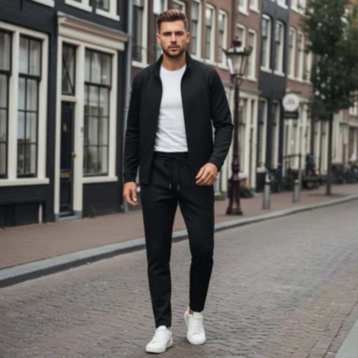 Men's Modern Fit Tracksuit Zip Up Jacket Joggers