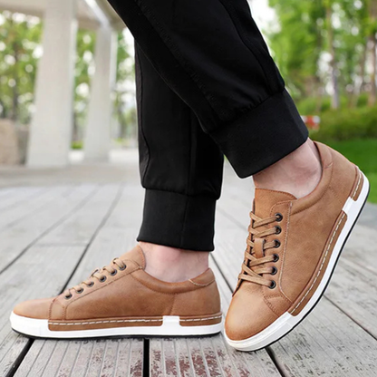 Men's Classic Lace Up Shoes Leather Brown