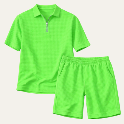 Men's Polo Shirt And Shorts Set - VibreMode