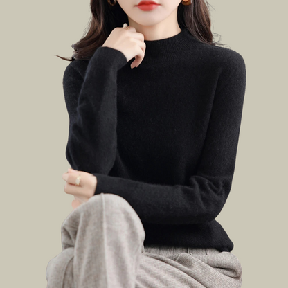 Soft Pink Simple Crew Neck Sweater