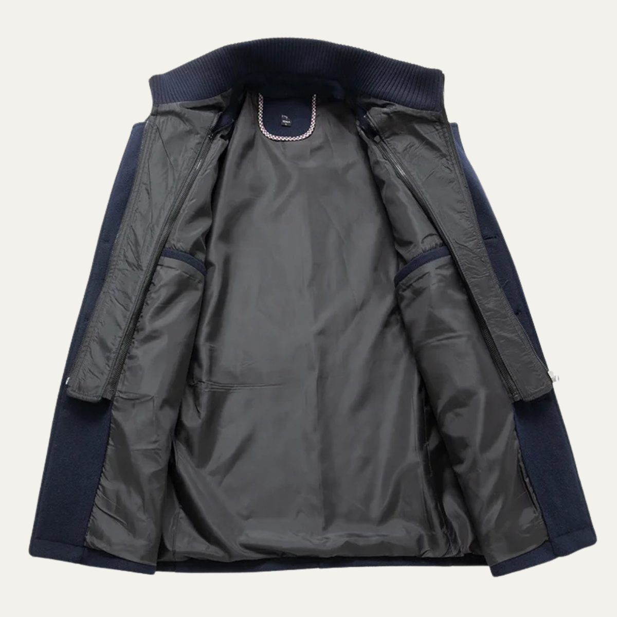 Kensington Men's Wool Trench Coat Double Collar