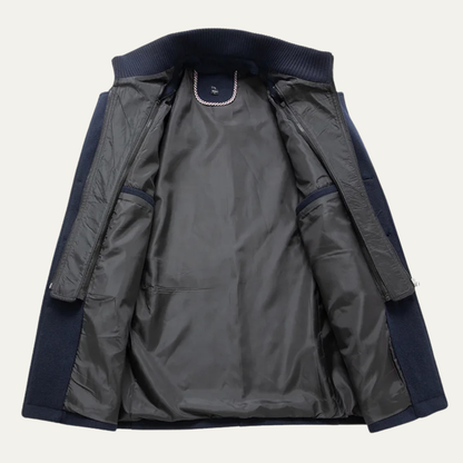 Kensington Men's Wool Trench Coat Double Collar