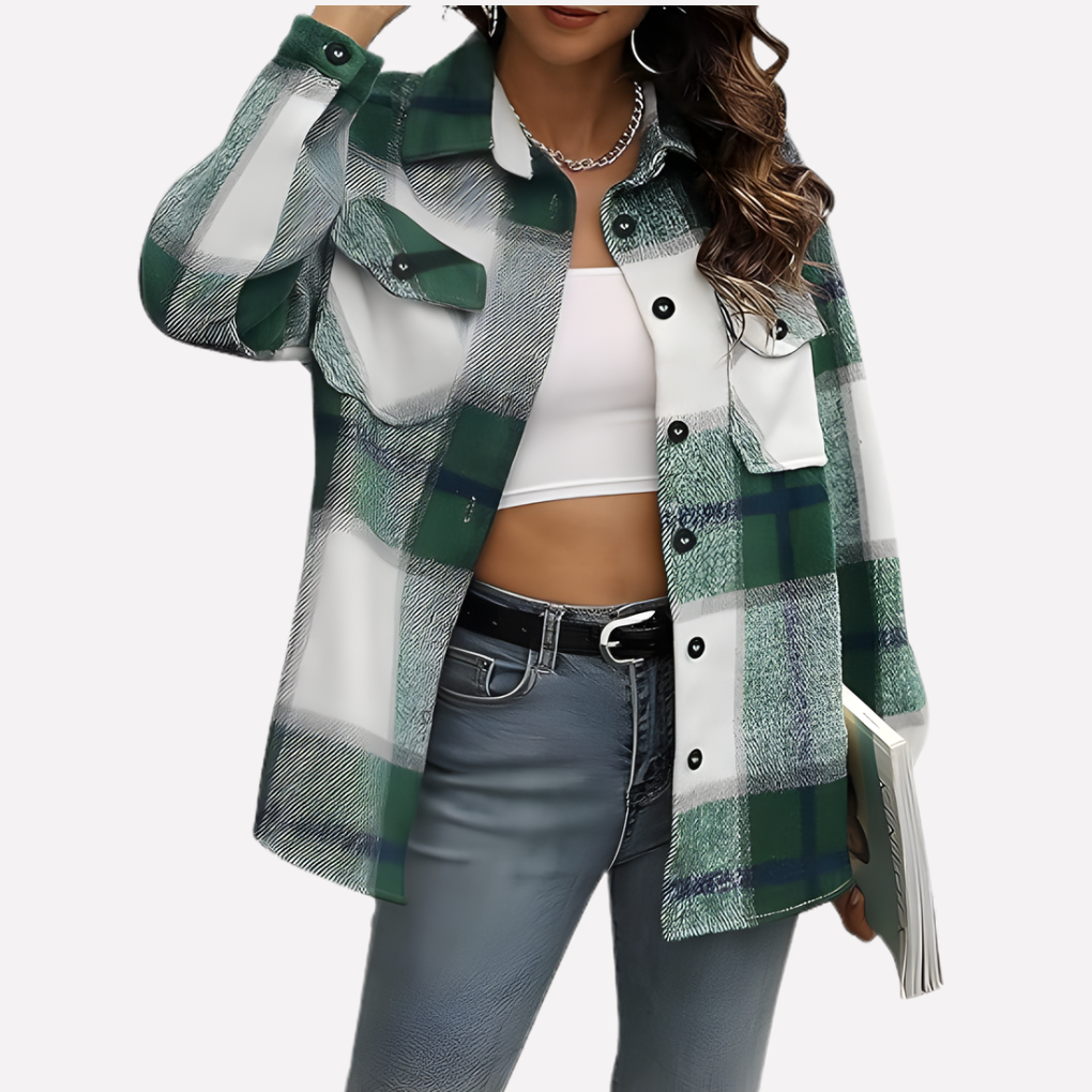 Women's Plaid Flannel Shirt Jacket