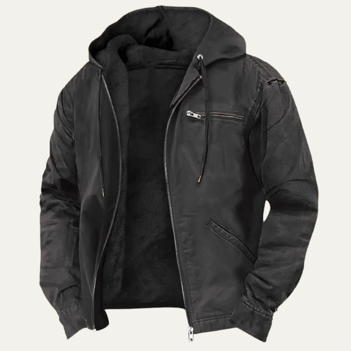 Men's Fleece Lined Hooded Jacket