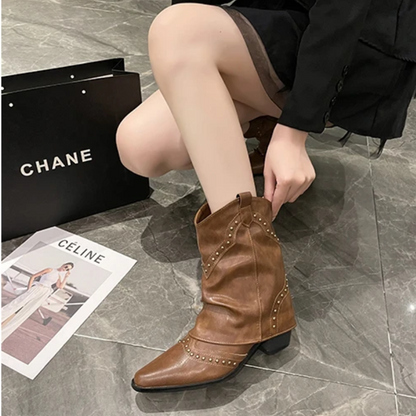 Women's Studded Ankle Boots Slouchy