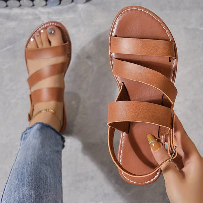 Women's Three Strap Flat Sandals