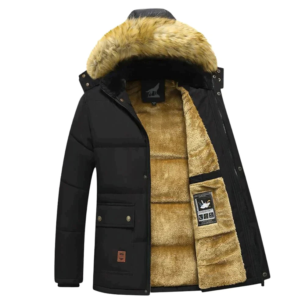 Men's Winter Parka Detachable Hood - VibreMode