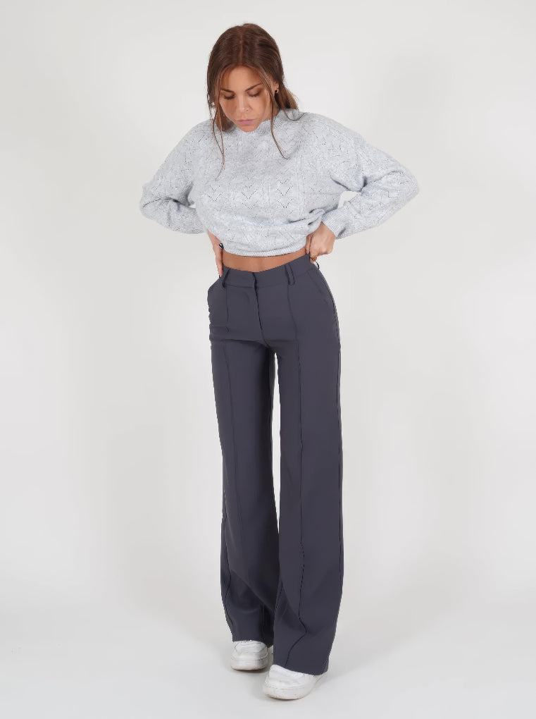 Women's Wide Leg High Waisted Trousers