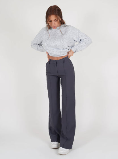 Women's Wide Leg High Waisted Trousers