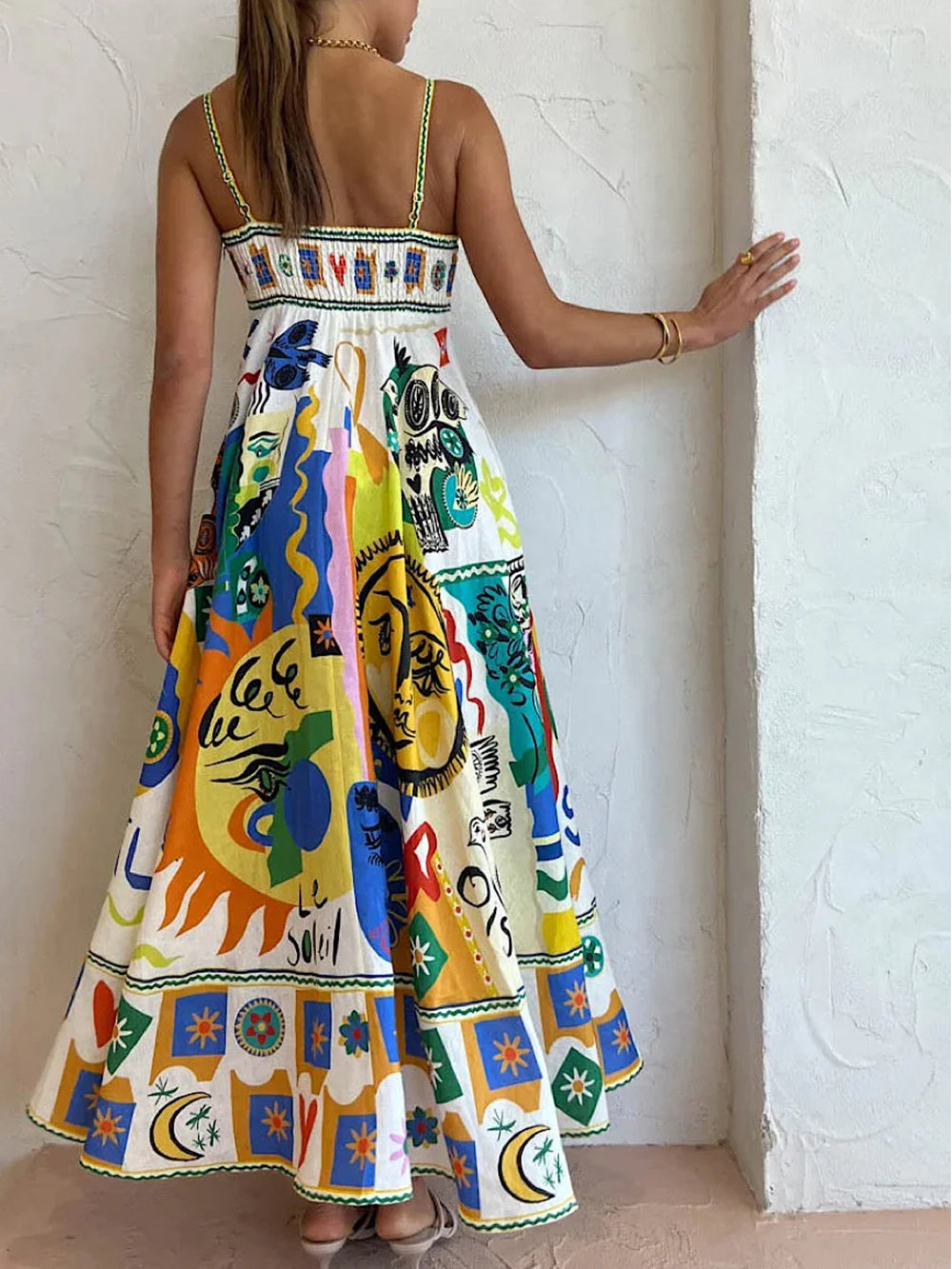 Women's Geometric Print Slip Dress
