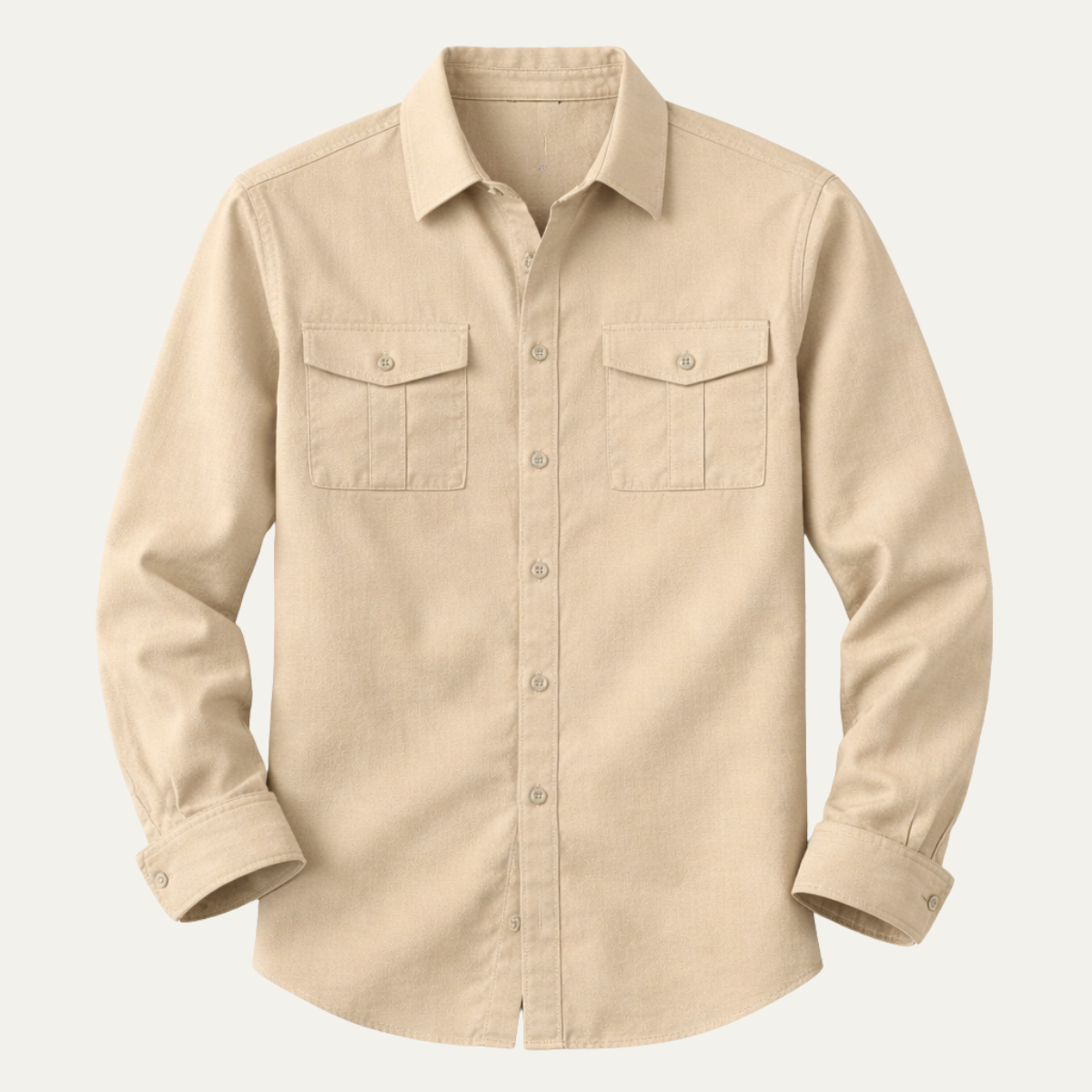 Riccione Men's Cotton Linen Cargo Shirt Double Pocket - VibreMode
