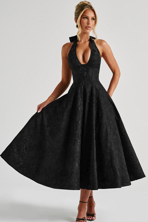 Elegant V Neck Strapless Maxi Evening Dress
