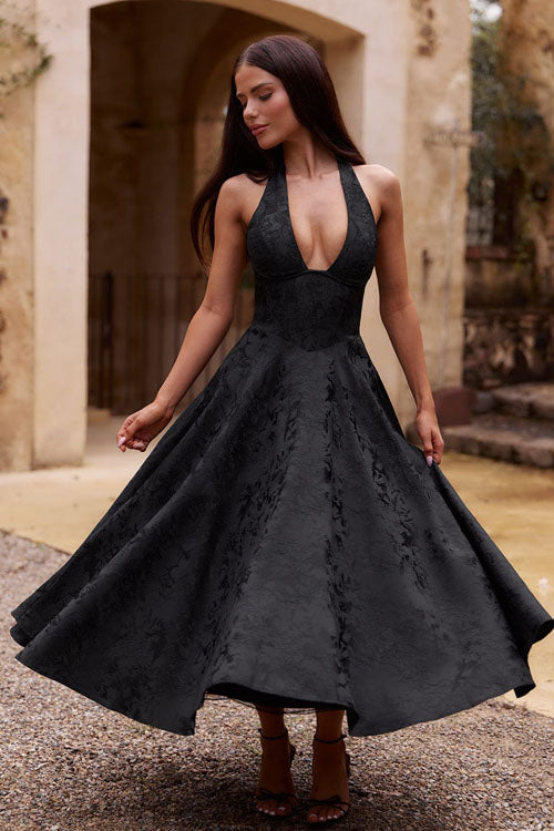 Elegant V Neck Strapless Maxi Evening Dress