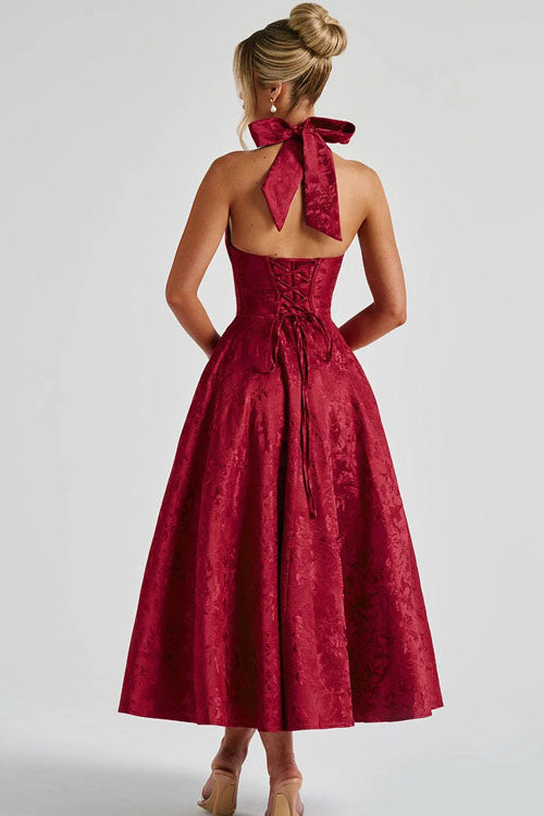 Elegant V Neck Strapless Maxi Evening Dress