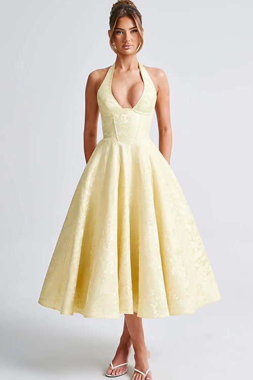 Elegant V Neck Strapless Maxi Evening Dress