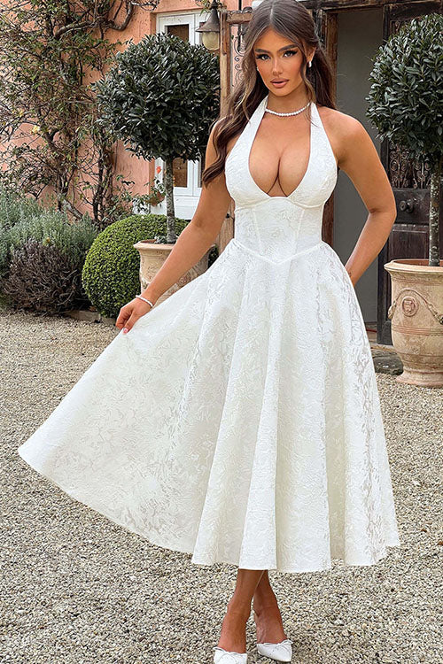 Elegant V Neck Strapless Maxi Evening Dress