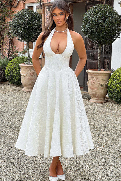 Elegant V Neck Strapless Maxi Evening Dress
