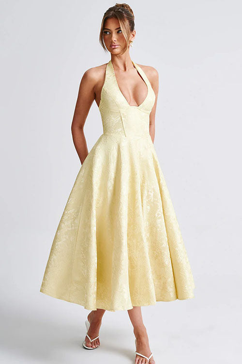 Elegant V Neck Strapless Maxi Evening Dress