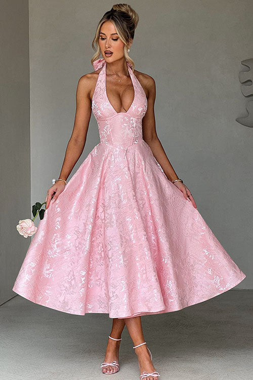 Elegant V Neck Strapless Maxi Evening Dress