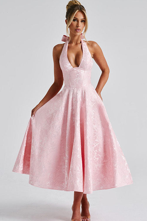 Elegant V Neck Strapless Maxi Evening Dress