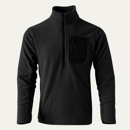 Warwick Men's Wavy Texture Sweater Chest Pocket