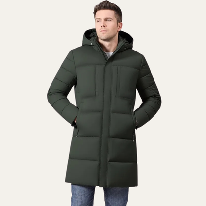 Men's Long Cotton Parka Coat Windproof
