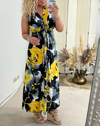 Beautiful Summer Pleated Midi Dress