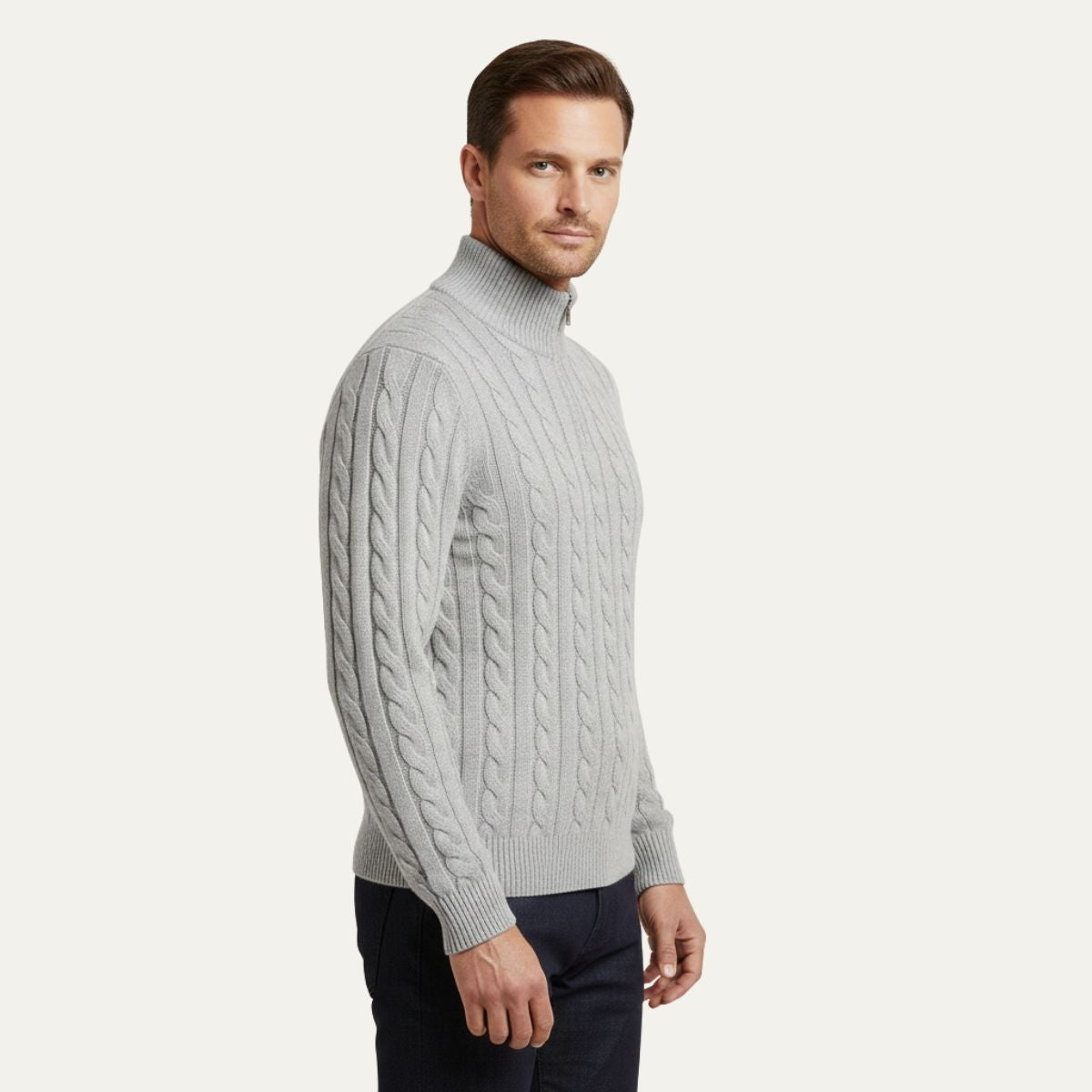 Men's Merino Wool Half Zip Sweater
