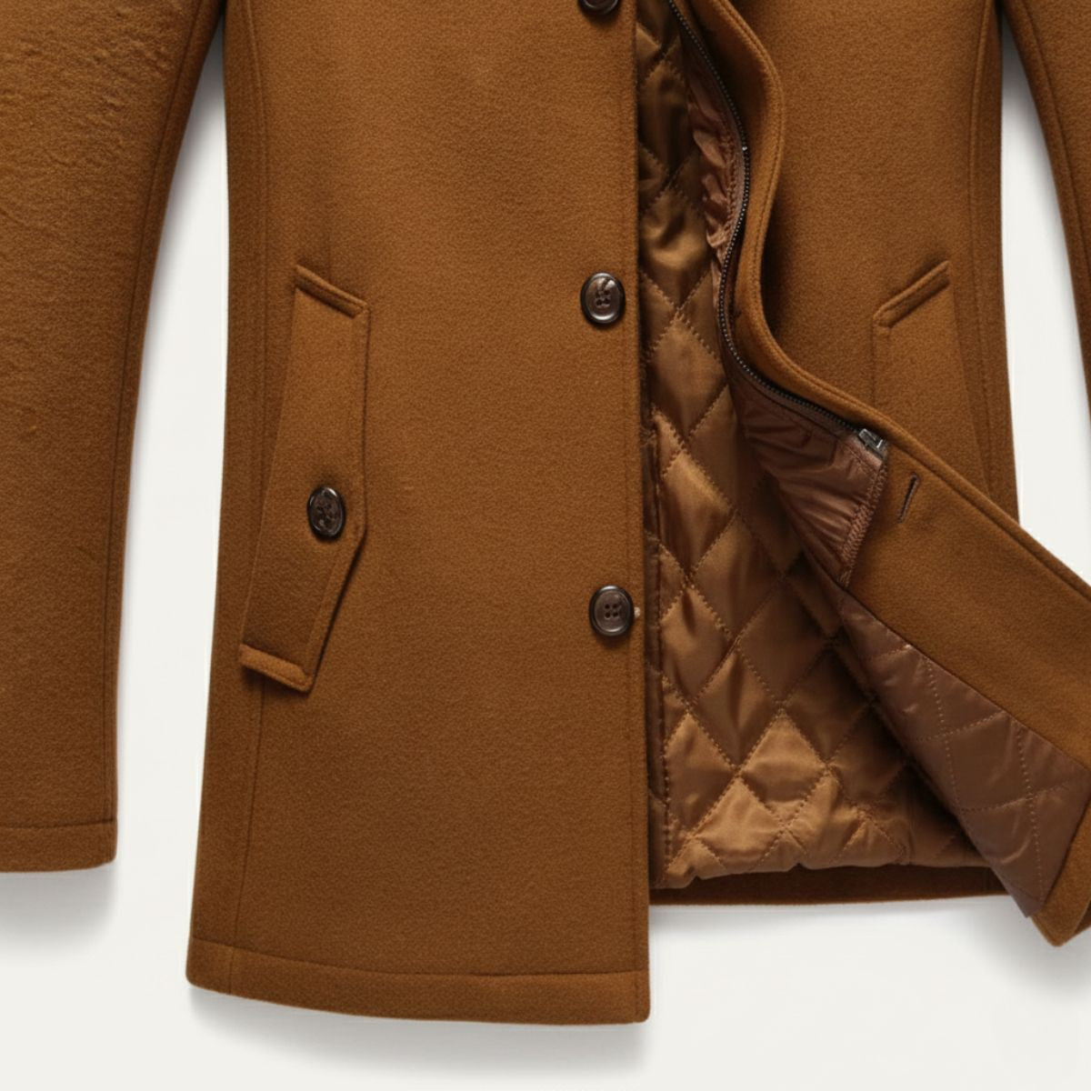 Men's Wool Blend Winter Coat Smart Casual