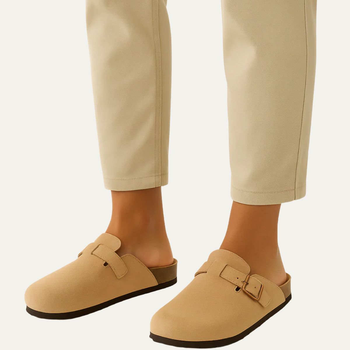 Men's Suede Moccasin Slippers Beige