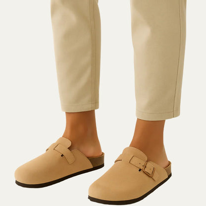 Men's Suede Moccasin Slippers Beige