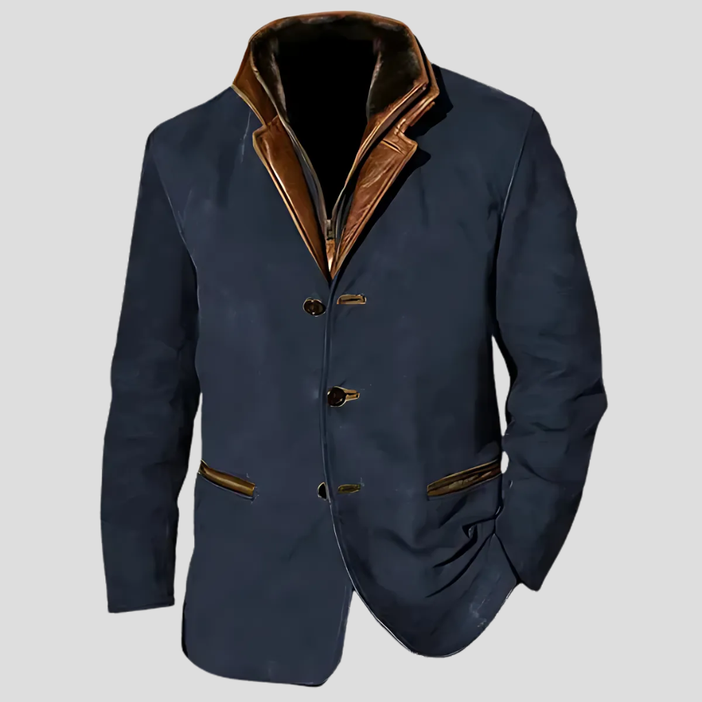 Men's Contrast Collar Jacket - VibreMode