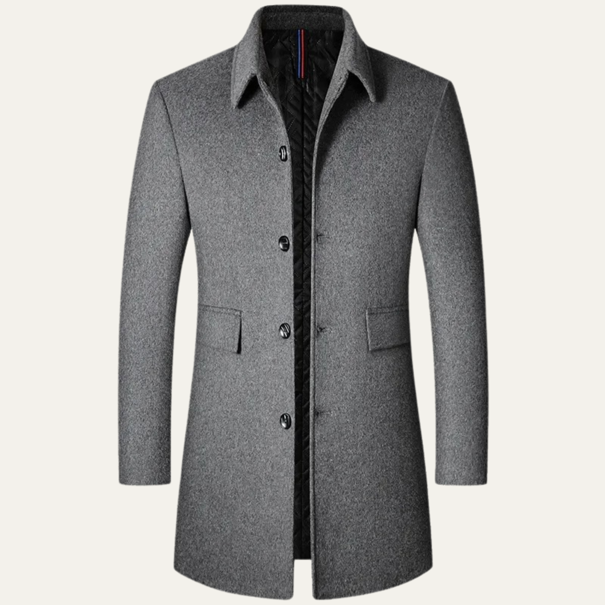 Alderney Men's Wool Blend Long Coat Warm - VibreMode