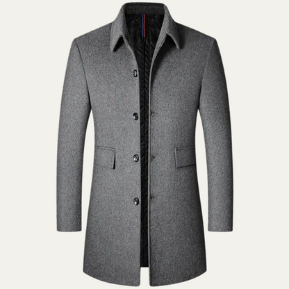 Alderney Men's Wool Blend Long Coat Warm - VibreMode