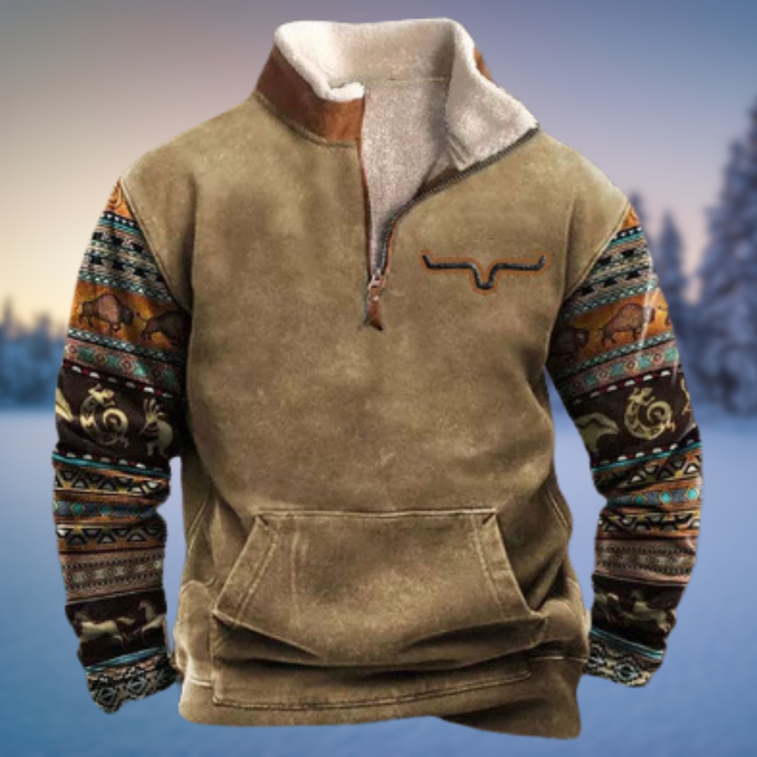 Warm Mens Cozy Western Sweatshirt
