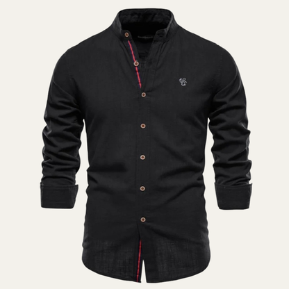 Men's Slim Fit Stand Collar Business Shirt - VibreMode