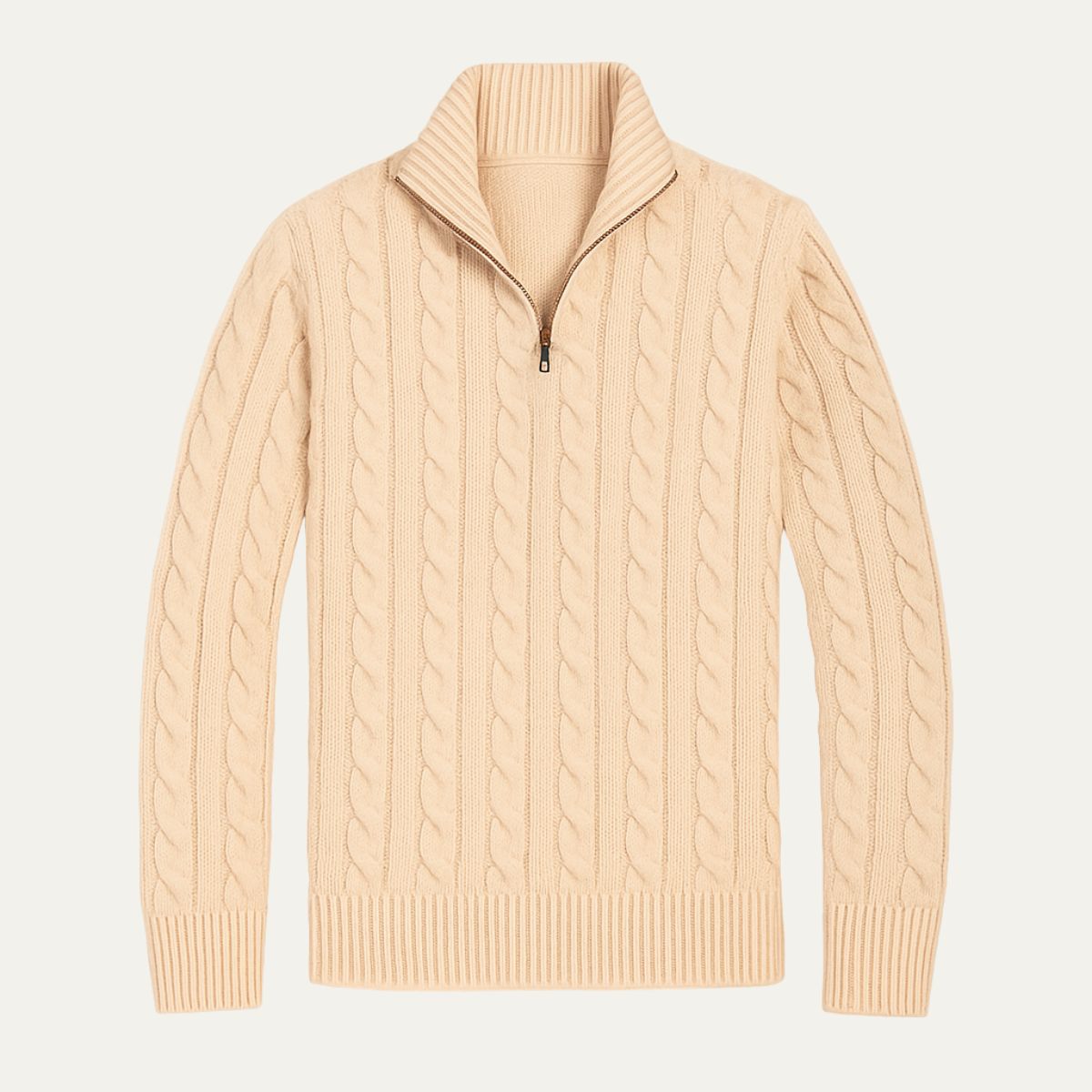 Men's Merino Wool Half Zip Sweater - VibreMode