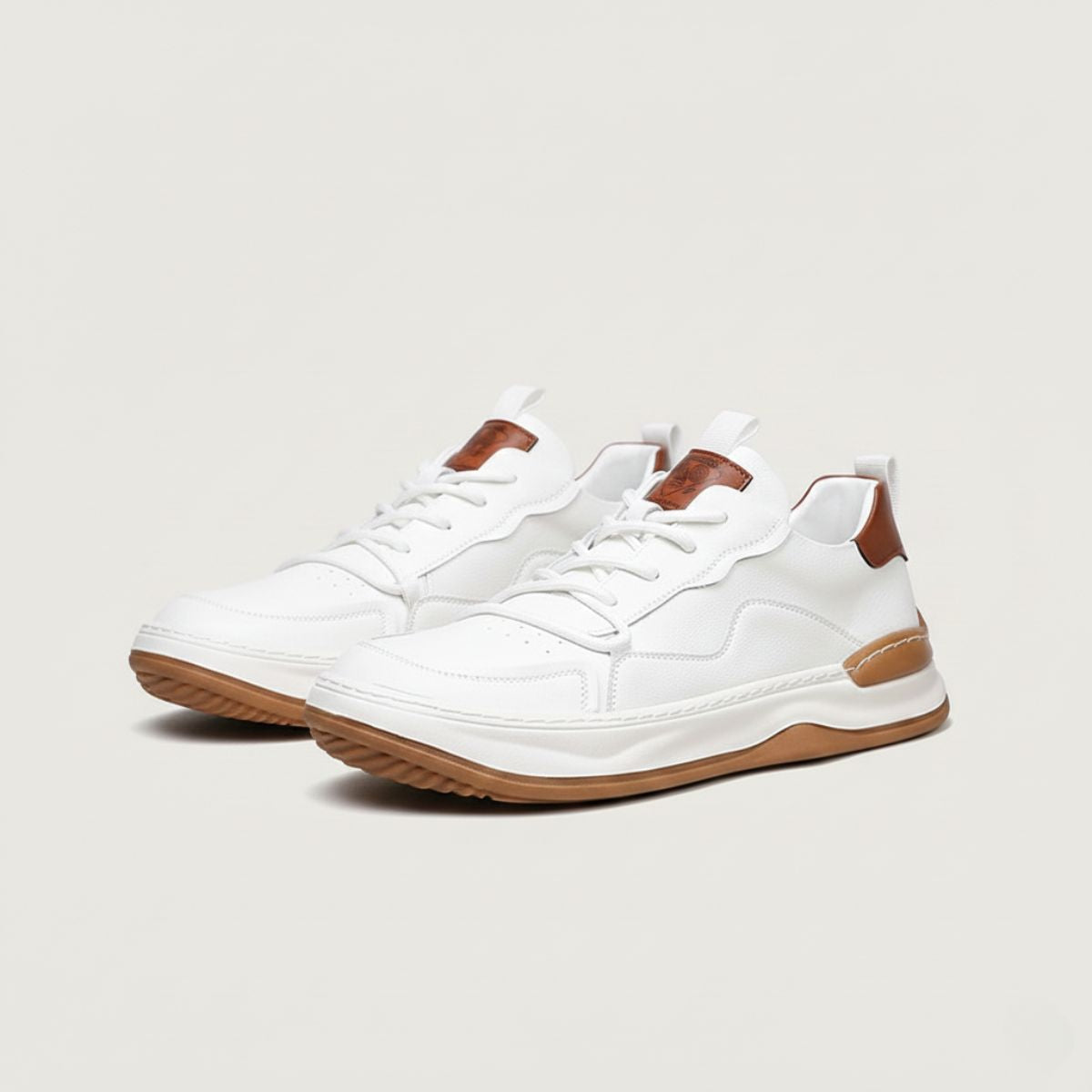 Men's Leather Sneakers Modern Casual Brown