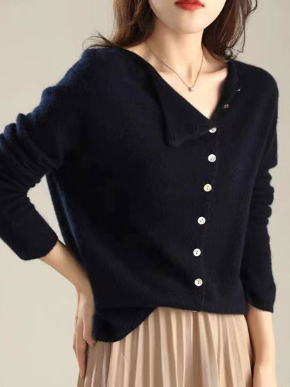 Women's V-Neck Cardigan Button Front