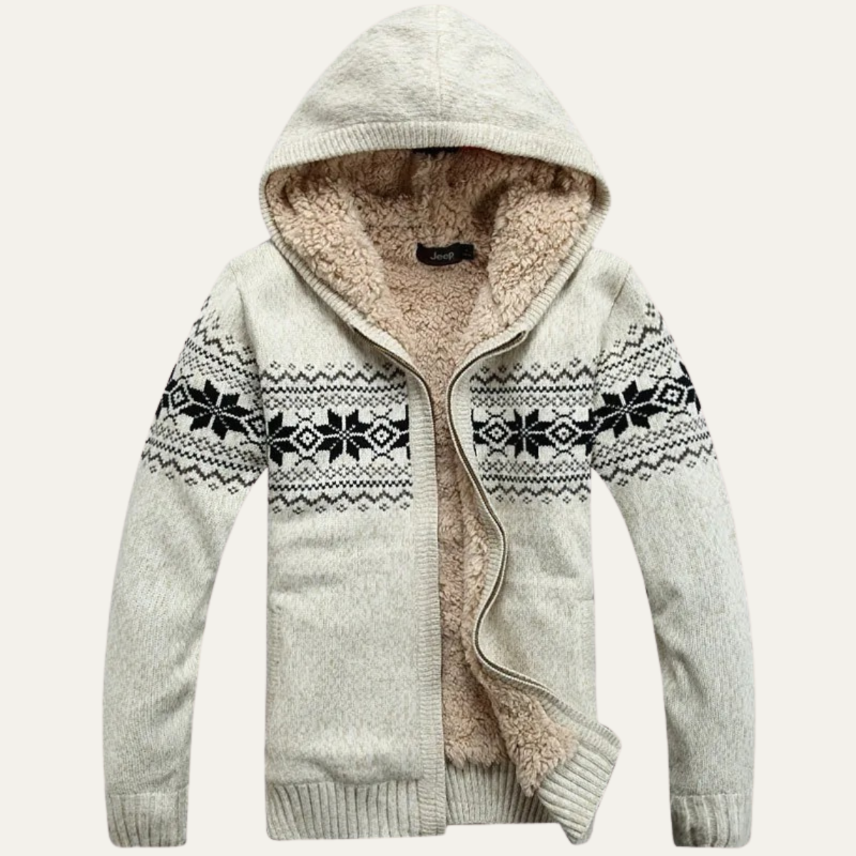 Men's Winter Hooded Knit Jacket Zip Up - VibreMode