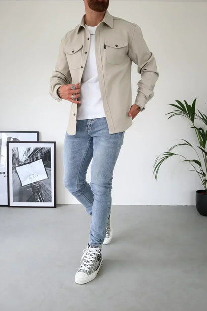 Casual Men's Spring Button Jacket Shirt