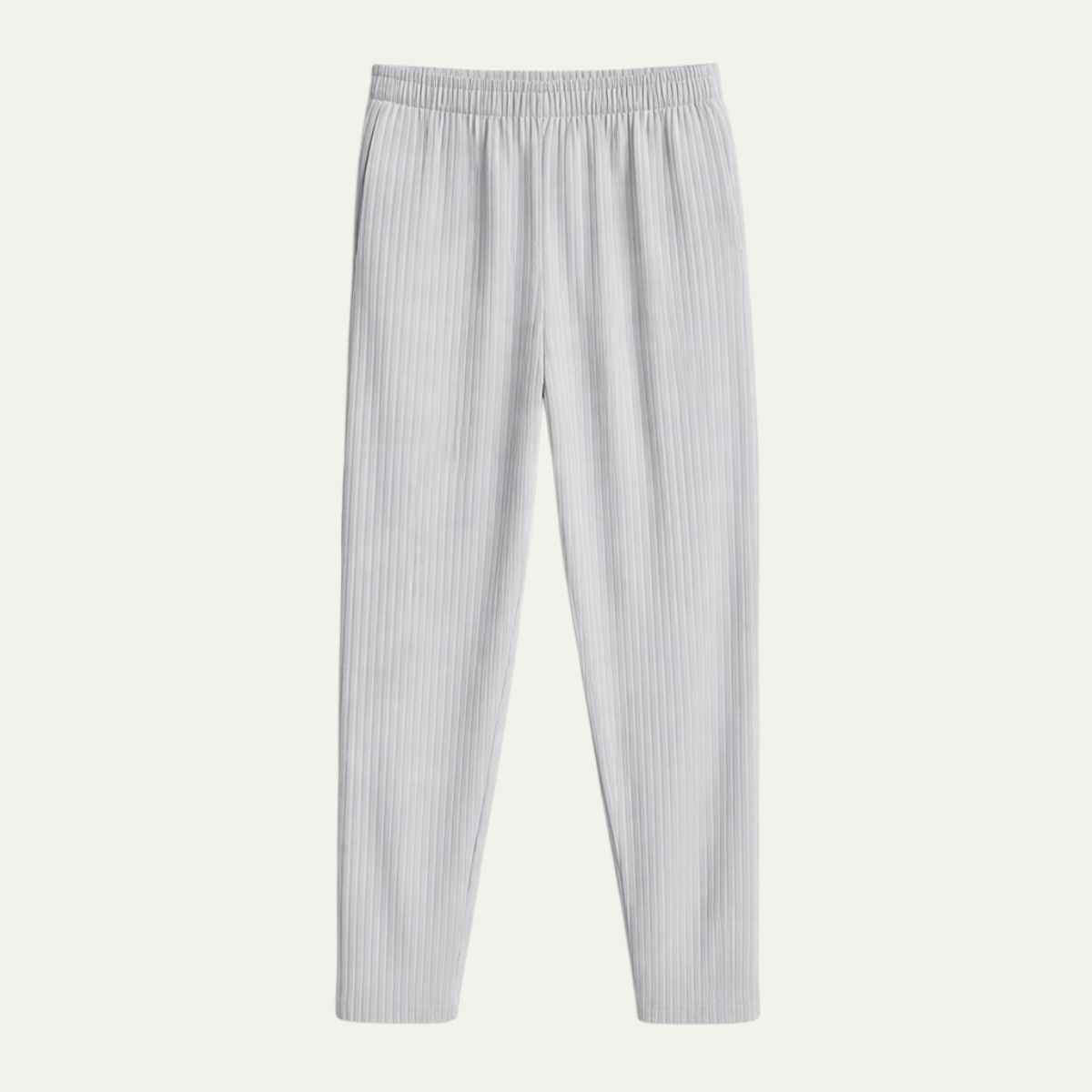 Aldercrest Men's Straight Leg Pants Silk Pleated Beige - VibreMode