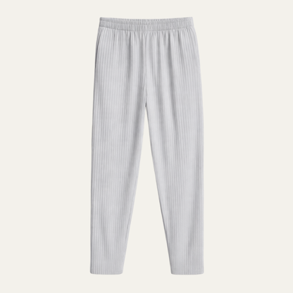 Aldercrest Men's Straight Leg Pants Silk Pleated Beige - VibreMode