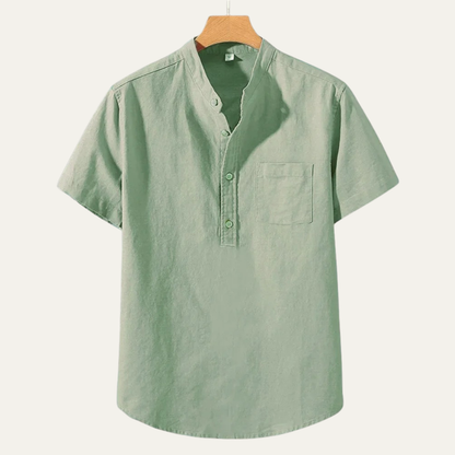 Mens Lightweight Cotton Linen Shirt - VibreMode